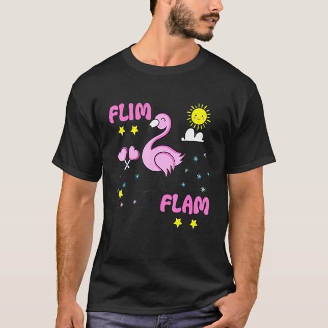 Flamingo Flim Flam Liebe Flamingo T-Shirt (Vorderseite)