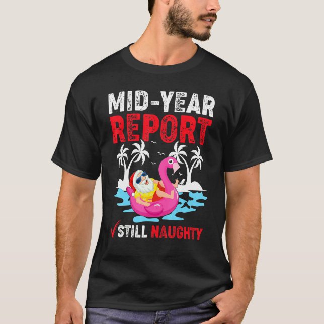 Flamingo Float Relaxen Santa Claus Summer Christm T-Shirt (Vorderseite)