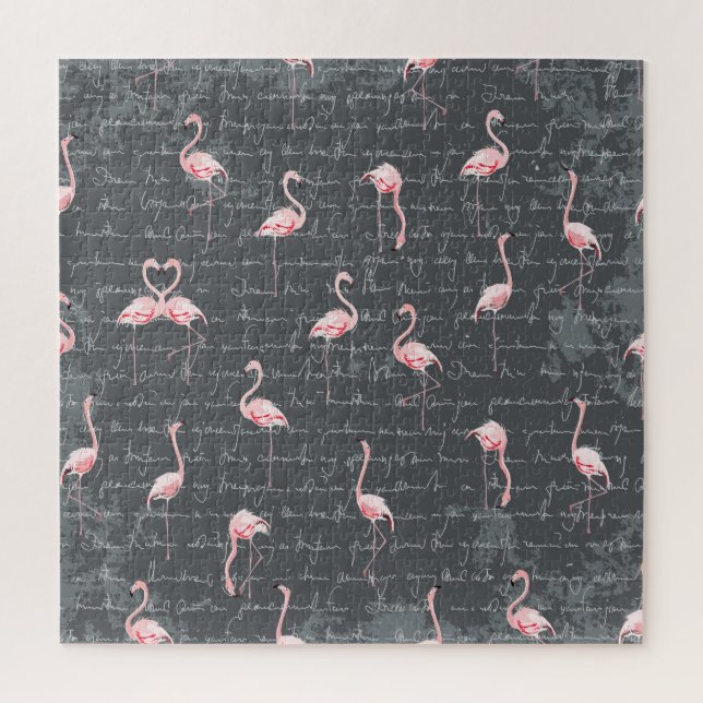 Flamingo Flock: Dunkelgrau Vintag. (Vertikal)