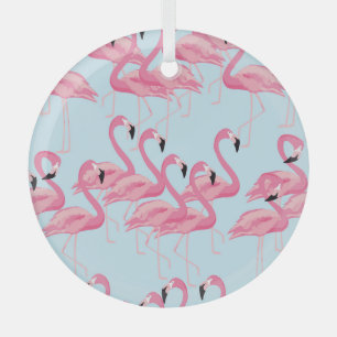 Flamingo Flock: Tropische Vintage Printwerbung Ornament Aus Glas