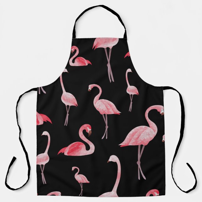 Flamingo Flock: Vintages Nahtloses Design Schürze (Vorderseite)