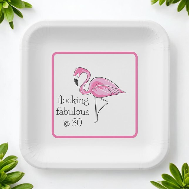 Flamingo Flocking Fabulous am 30-Grenze-Party Pappteller (Von Creator hochgeladen)