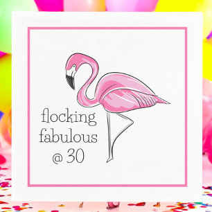 Flamingo Flocking Fabulous am 30-Grenze-Party Serviette