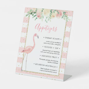 Flamingo Floral Appetizer Buffet Party Zeichen Sockelschild