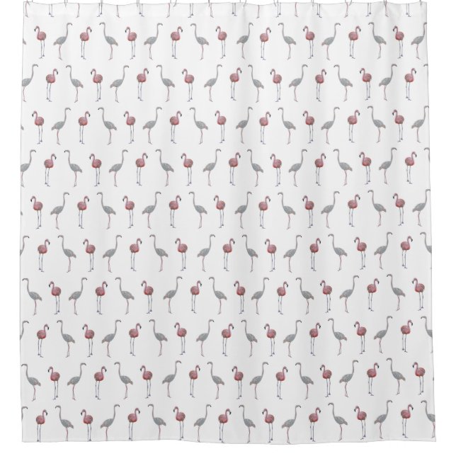 Flamingo Frenzy Duschvorhang (Farbe auswählen) (Vorderseite)