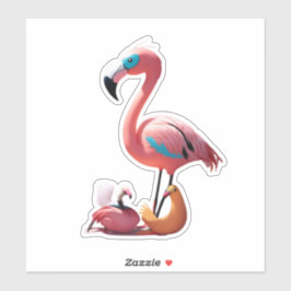 Flamingo Frenzy Embrace Pink Craze mit Aufklebern Aufkleber