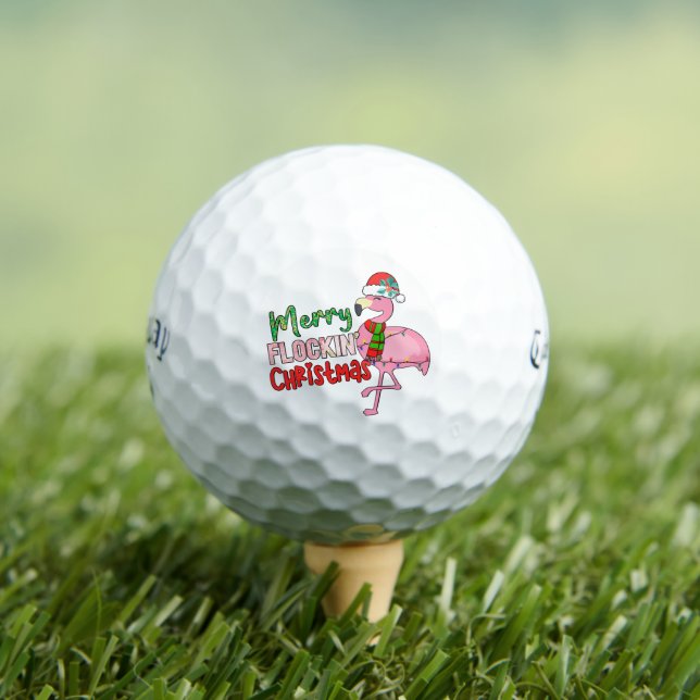 Flamingo Frohe Weihnachten, Custom Design Callaway Golfball (Insitu T-Shirt)