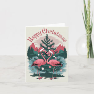 Flamingo Frohe Weihnachten Karte