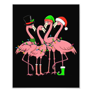 Flamingo Frohe Weihnachten Lustiges Flamingo-Fan-G Fotodruck