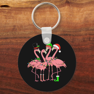 Flamingo Frohe Weihnachten Lustiges Flamingo-Fan-G Schlüsselanhänger