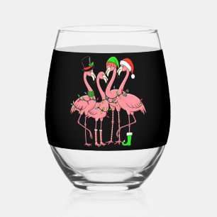 Flamingo Frohe Weihnachten Lustiges Flamingo-Fan-G Weinglas Ohne Stiel