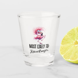 Flamingo Funny Face für Party Schnapsglas