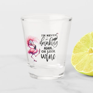 Flamingo Funny Face für Party Schnapsglas