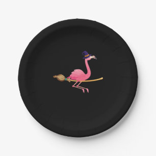Flamingo Funny Flamingo Hexeny Halloween Pappteller