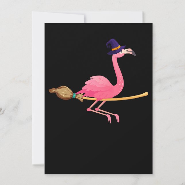Flamingo | Funny Flamingo Hexeny Halloween Save The Date (Vorderseite)