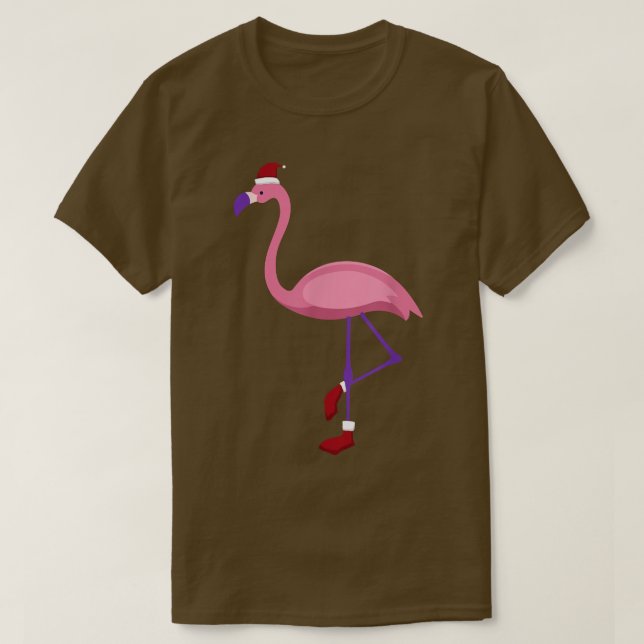 Flamingo Funny Weihnachtsmannmütze Santa Boots Xma T-Shirt (Design vorne)