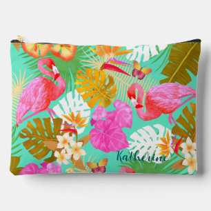 Flamingo Garden Aquamarin Zubehörtasche