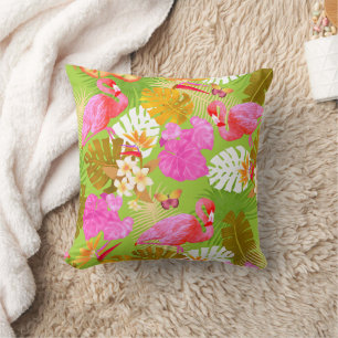 Flamingo Garden Bright Green Kissen