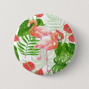 Flamingo Garden Button