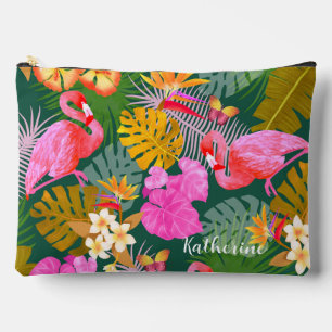 Flamingo Garden Dark Green Zubehörtasche