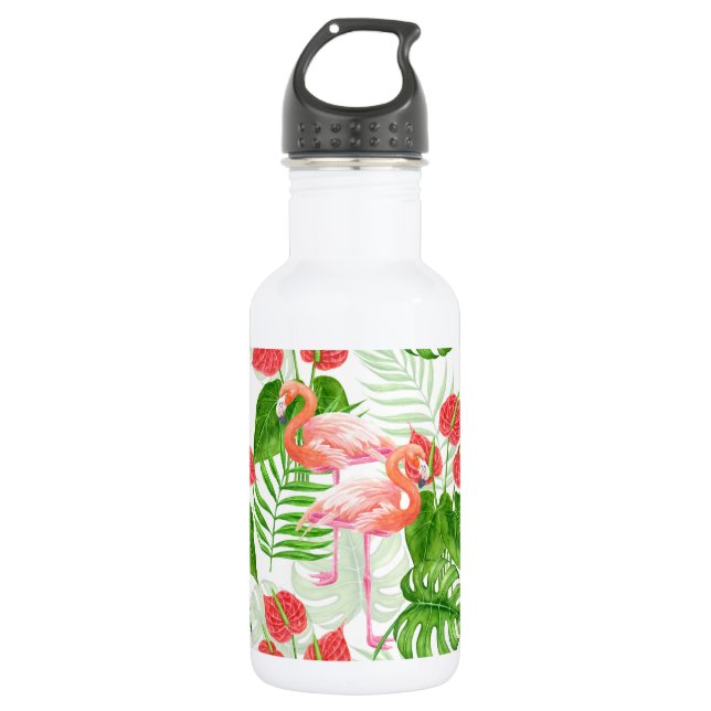 Flamingo Garden Edelstahlflasche (Vorderseite)