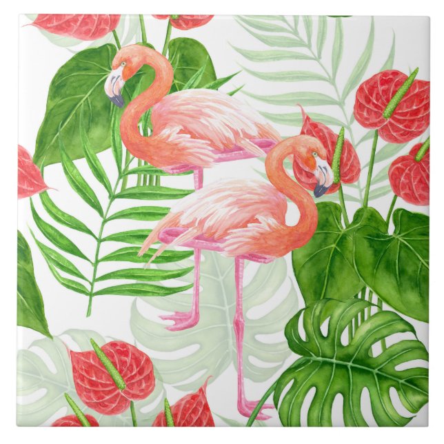 Flamingo Garden Fliese (Vorderseite)