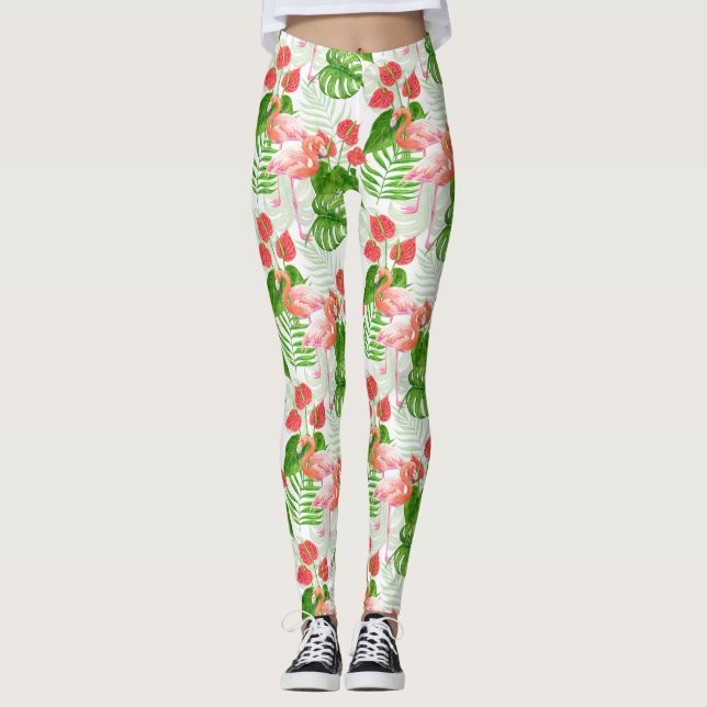 Flamingo Garden Leggings (Vorderseite)