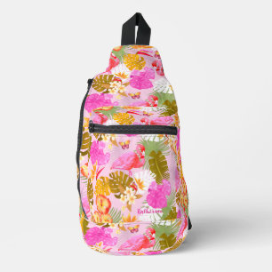 Flamingo Garden Pink Crossbody Bag