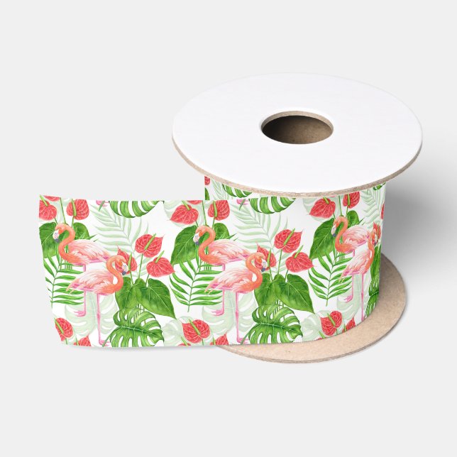 Flamingo Garden Satin Band Satinband (Spule)