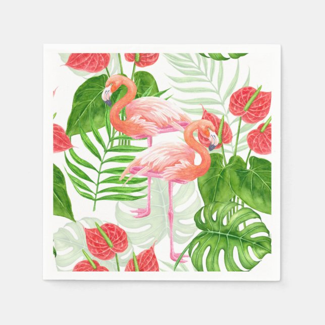 Flamingo Garden Serviette (Vorderseite)