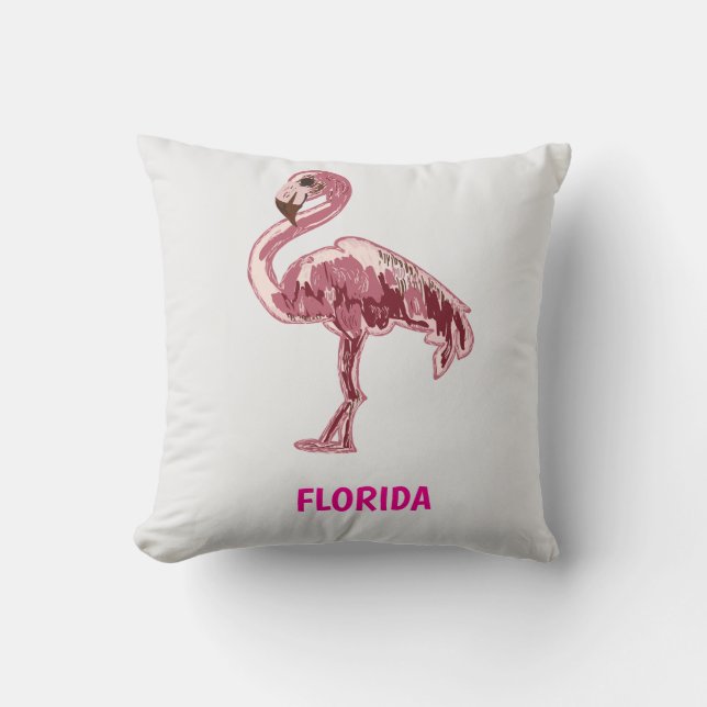 Flamingo gemalter pinker Flamingo  Kissen (Vorderseite)