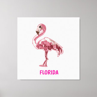 Flamingo gemalter pinker Flamingo  Leinwanddruck
