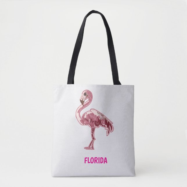 Flamingo gemalter pinker Flamingo  Tasche (Vorderseite)