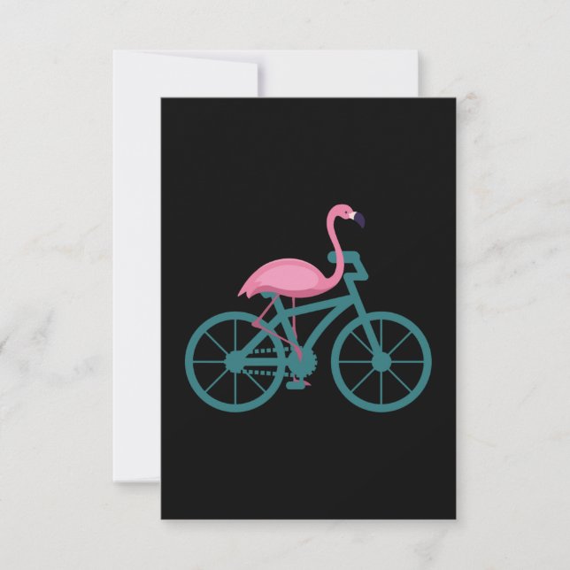 Flamingo-Geschenk Radfahrer Dankeskarte (Vorderseite)