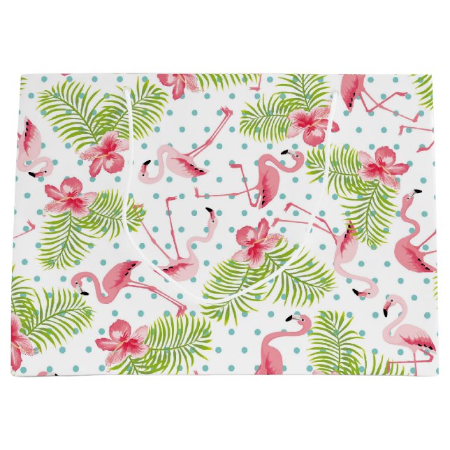 Flamingo-Geschenk-Tasche Große Geschenktüte (Vorderseite)