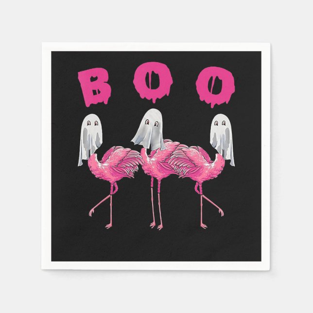 Flamingo | Ghost Flamingo Boo Halloween-Kostüm Serviette (Vorderseite)