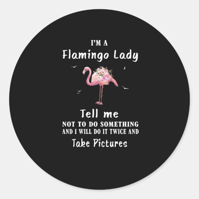 Flamingo Gift | Ich bin eine Flamingo-Lady Runder Aufkleber (Vorderseite)