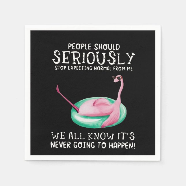 Flamingo Gift | Menschen sollten Flamingo ernst ne Serviette (Vorderseite)