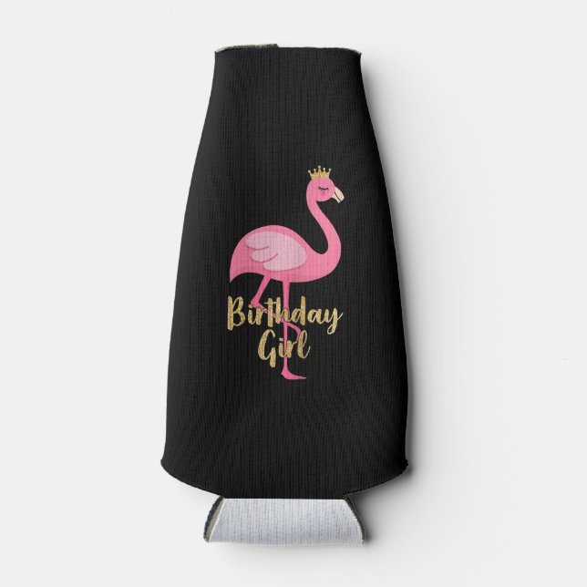 Flamingo Girl Geburtstag Kostümgeschenke Flaschenkühler (Vorderseite)