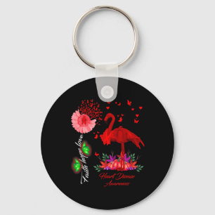 Flamingo Glaube Hoffnung Liebe Herzkrankheit Bewus Schlüsselanhänger