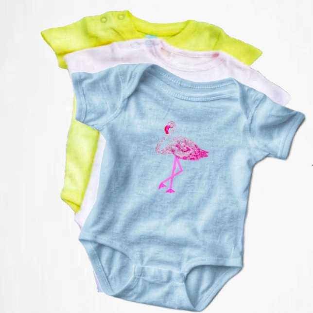 Flamingo Glory Baby Bodysuit Strampler (Dress up your baby in this adorable, Flamingo Glory Baby Bodysuit!)