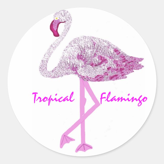 Flamingo Glory Runder Aufkleber (Vorderseite)