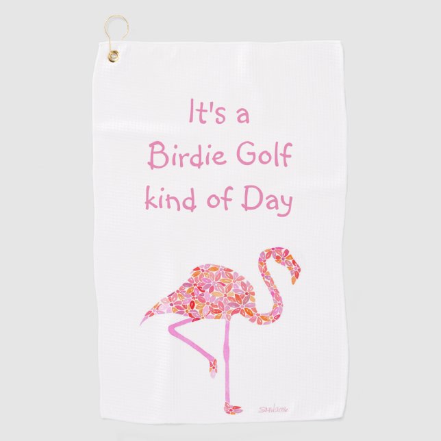 Flamingo Golf Handtuch (Vorderseite)