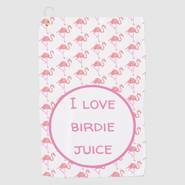 Flamingo Golf Handtuch (Vorderseite)