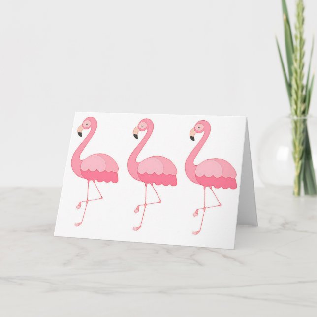 Flamingo-Gruß-Karte Karte (Vorderseite)