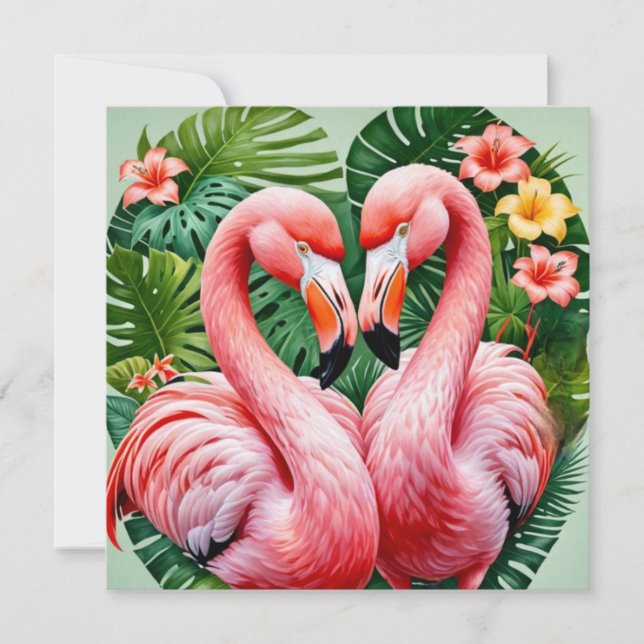 Flamingo-Grüßkarte Einladung (Vorderseite)