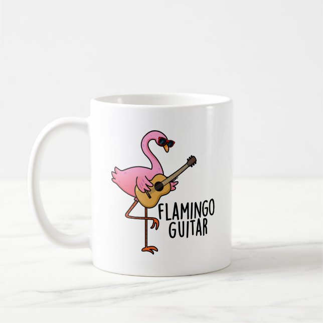 Flamingo Guitar Funny Music Pub Kaffeetasse (Links)