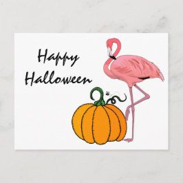 Flamingo Halloween Pumpkin Postkarte
