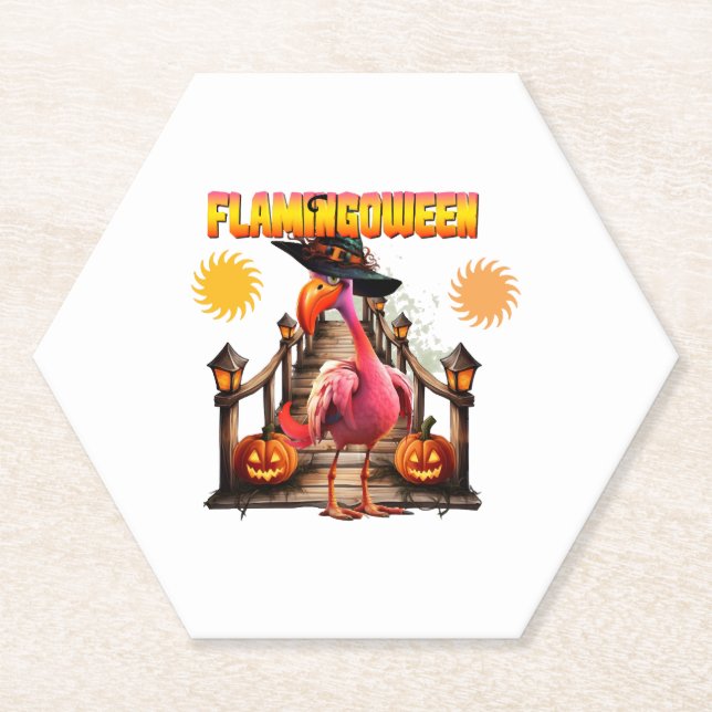 Flamingo Halloween Untersetzer (Vorderseite)