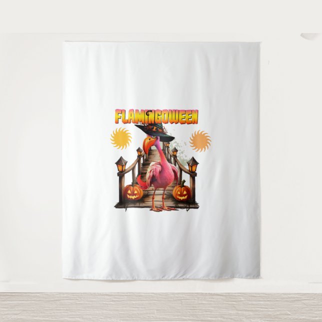 Flamingo Halloween Wandteppich (Vorderseite)